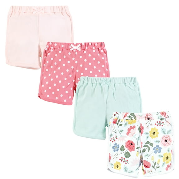 Hudson Baby Infant Girls Shorts Bottoms 4-Pack, Modern Botanical, 2T