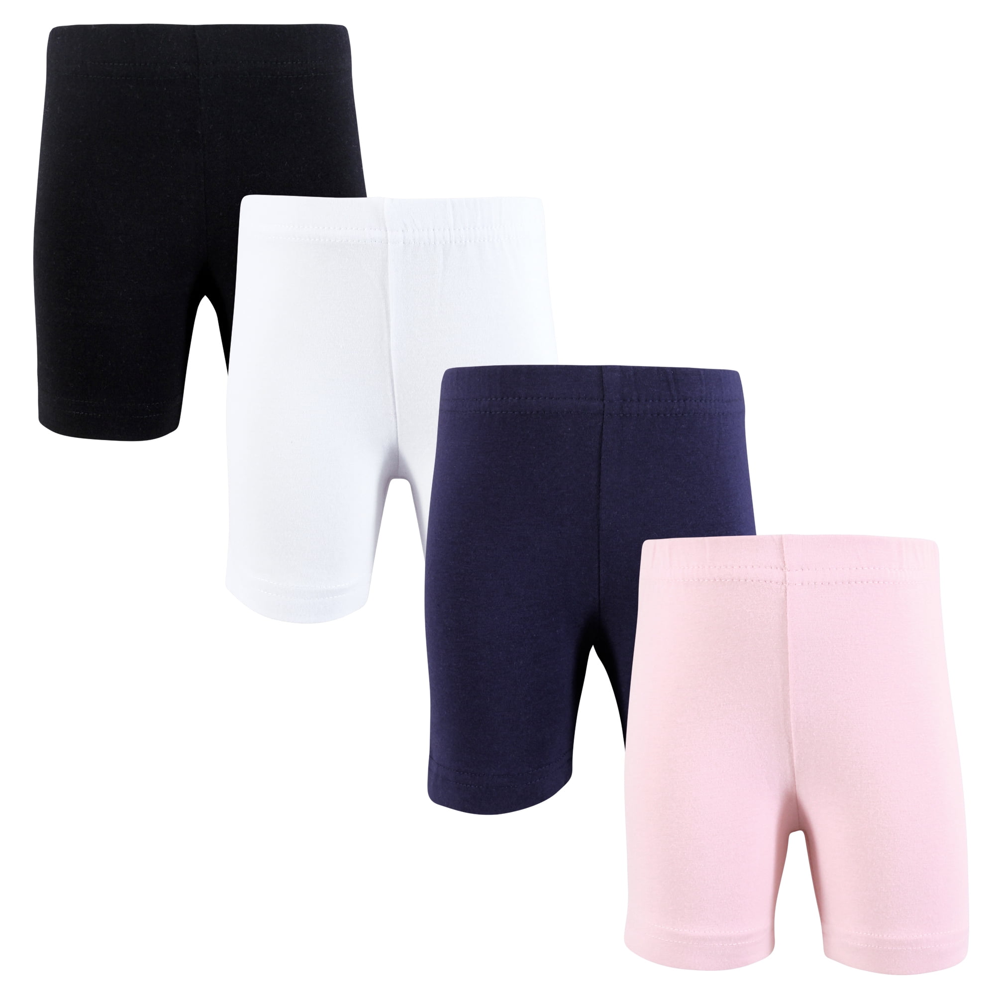 Hudson Baby Infant Girls Shorts Bottoms 4-Pack, Navy Lt.Pink, 2T