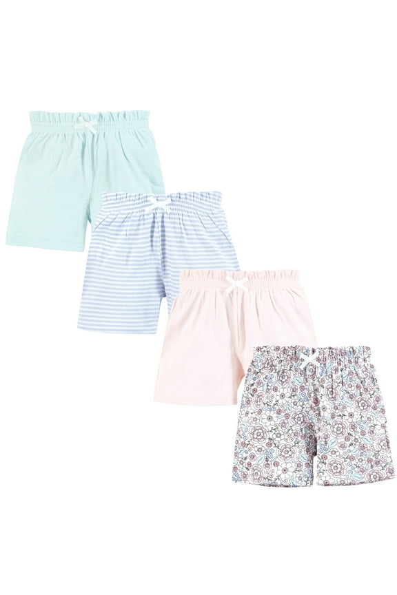 Infant Girls Shorts Bottoms 4-Pack, So Pretty Flower, 5T