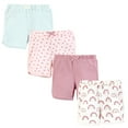 thumbnail image 1 of Hudson Baby Infant Girls Shorts Bottoms 4-Pack, Soft Rainbow, 12-18 Months, 1 of 3