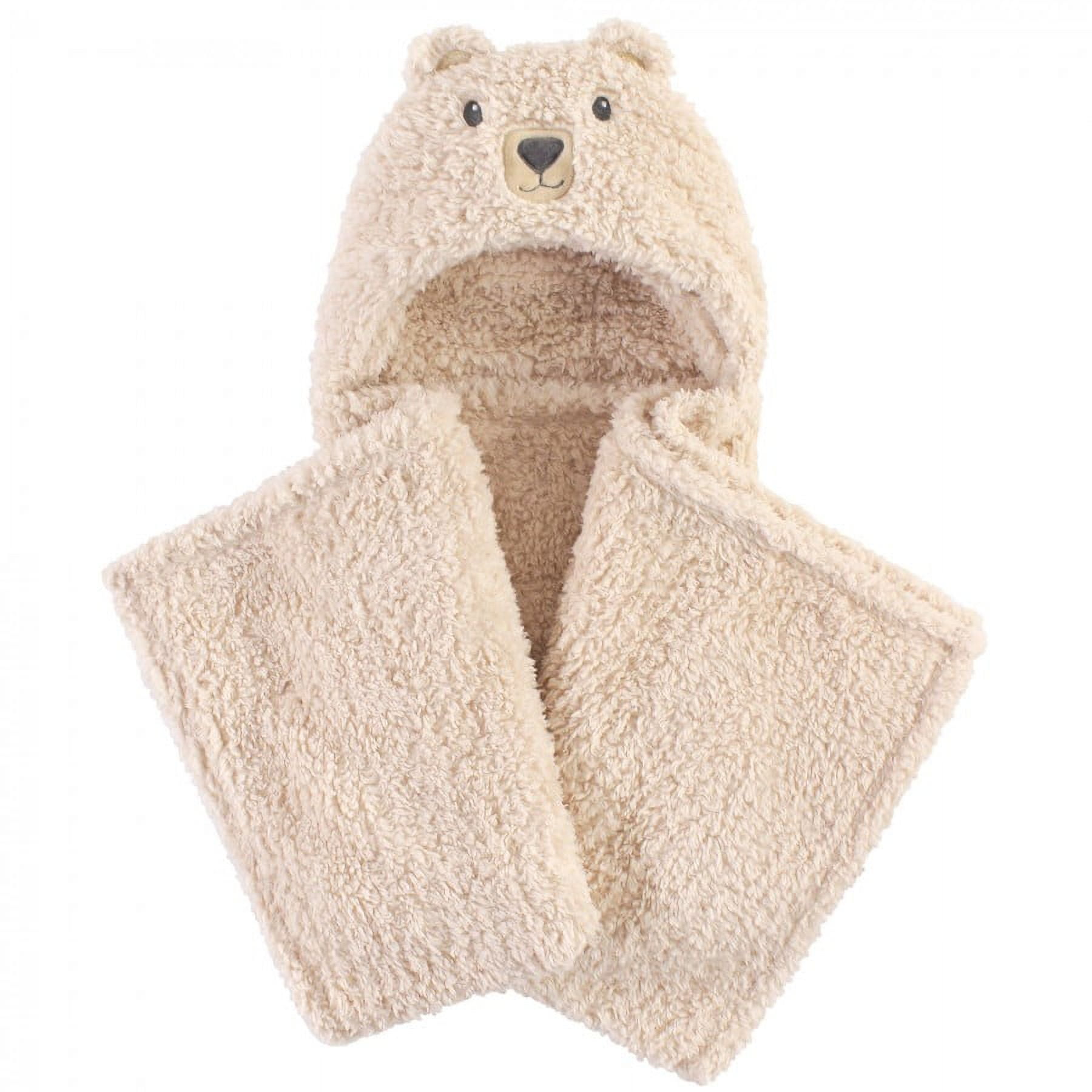Hudson Baby Infant Hooded Animal Face Plush Blanket, Cozy Bear