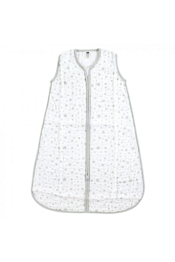 Infant Muslin Cotton Sleeveless Wearable Sleeping Bag, Sack, Blanket, Gray Stars, 12-18 Months