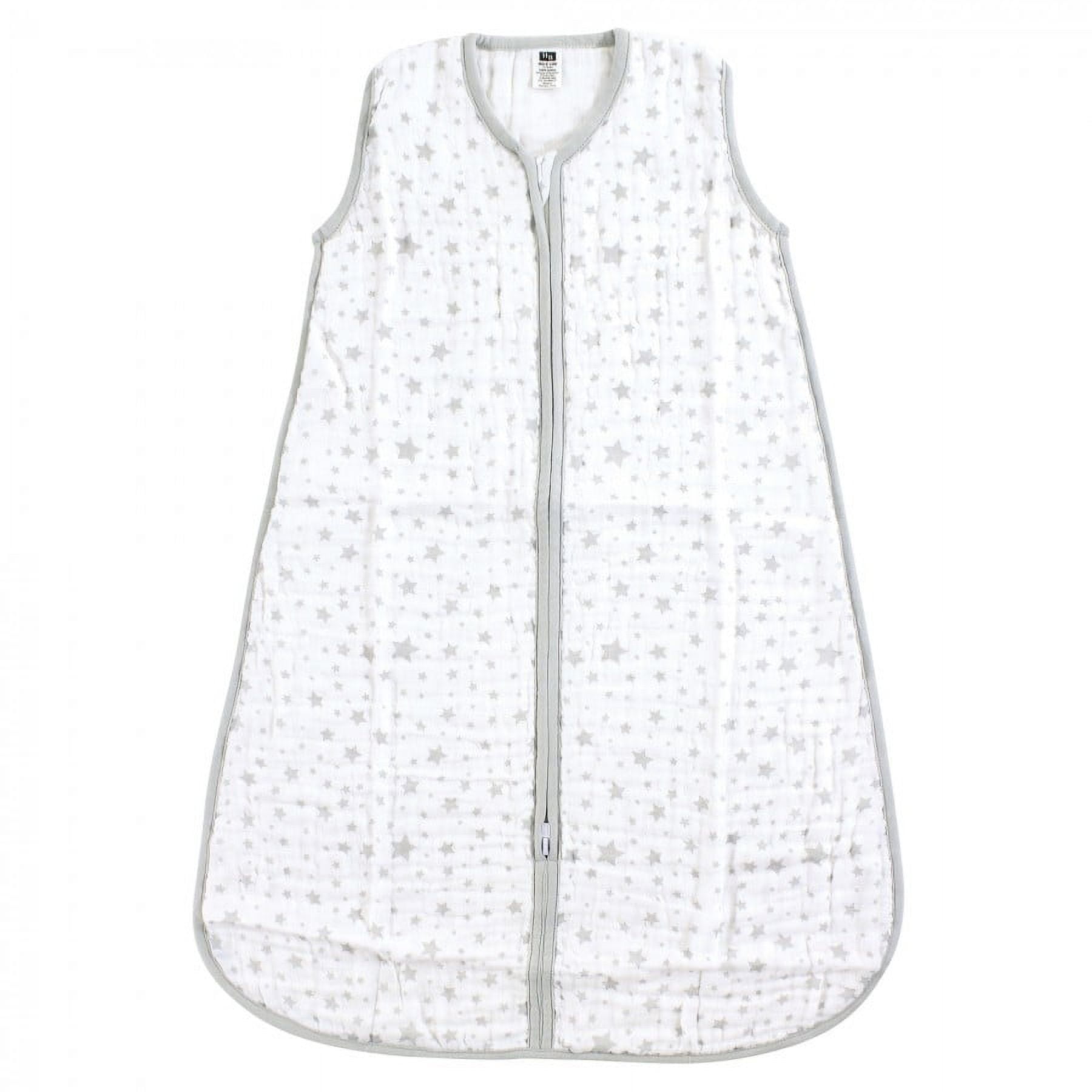 Hudson Baby Infant Muslin Cotton Sleeveless Wearable Sleeping Bag, Sack, Blanket, Gray Stars, 18-24 Months