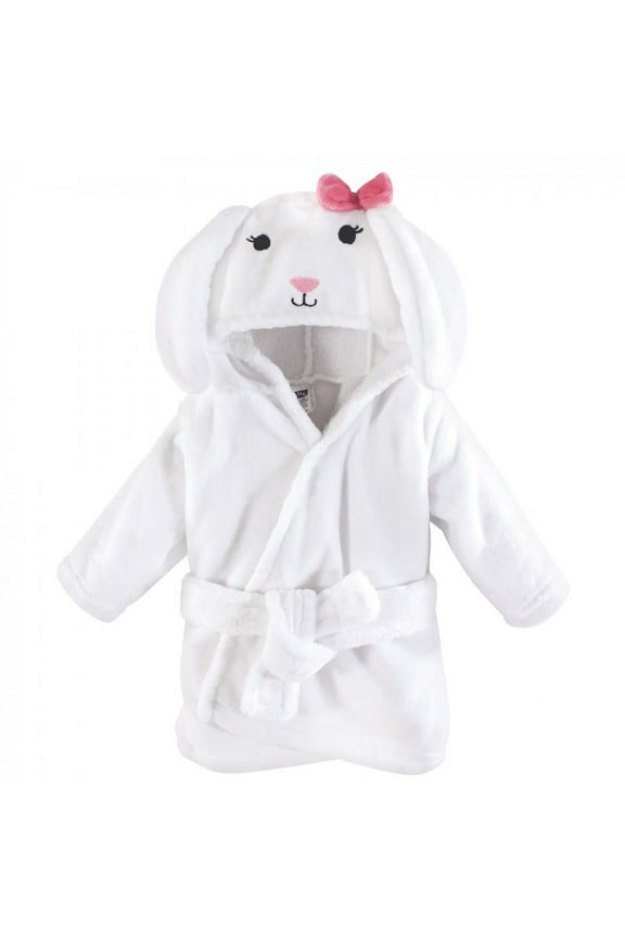 Infant Plush Animal Face Bathrobe, Bunny, 0-9 Months