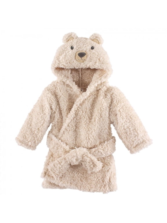 Infant Plush Animal Face Bathrobe, Cozy Bear, 0-9 Months