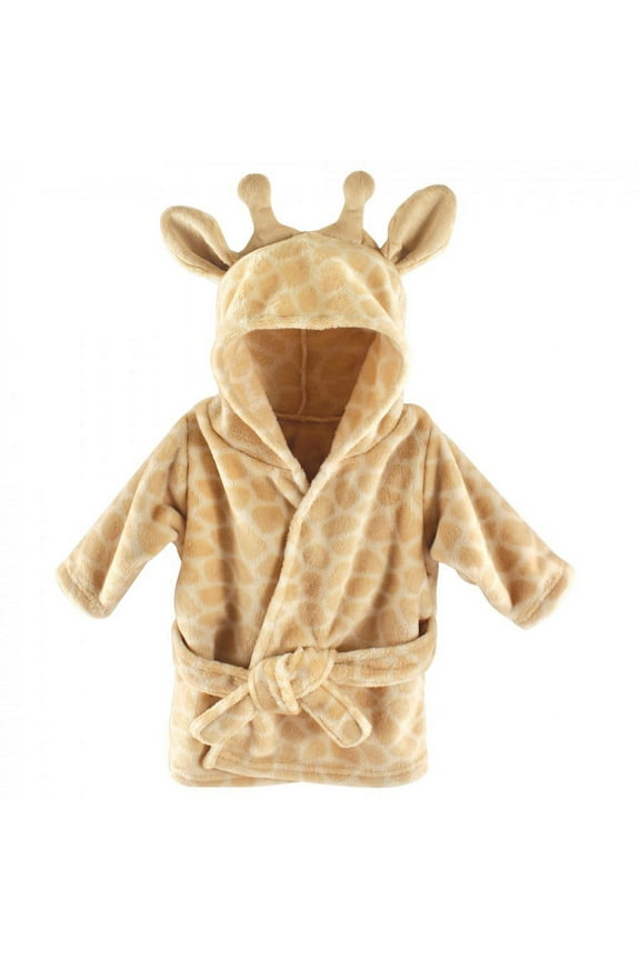 Infant Plush Animal Face Bathrobe, Giraffe, 0-9 Months