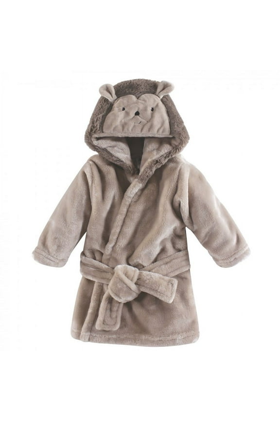 Infant Plush Animal Face Bathrobe, Hedgehog, 0-9 Months
