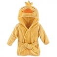 thumbnail image 1 of Hudson Baby Infant Plush Animal Face Bathrobe, Yellow Duck, 0-9 Months, 1 of 9