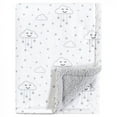 thumbnail image 1 of Hudson Baby Infant Plush Blanket with Faux Shearling Back, Gray Clouds, One Size, 1 of 4