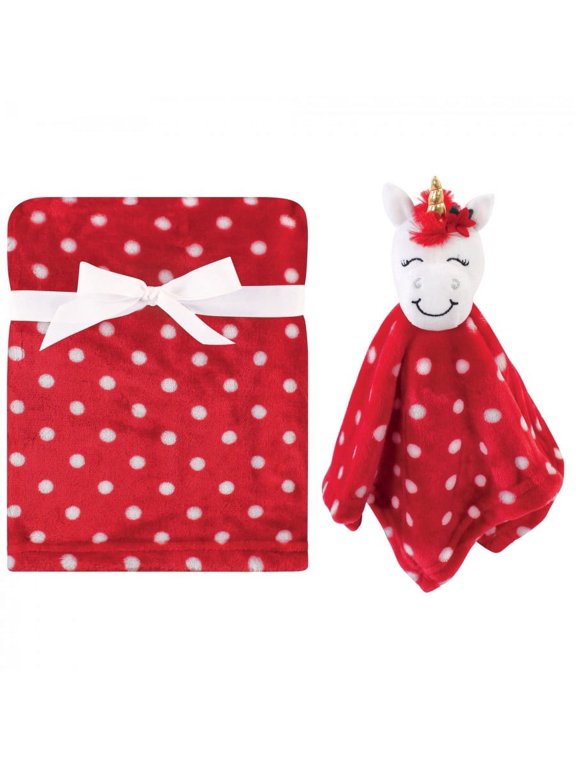 Infant Plush Blanket with Security Blanket, Christmas Unicorn, One Size