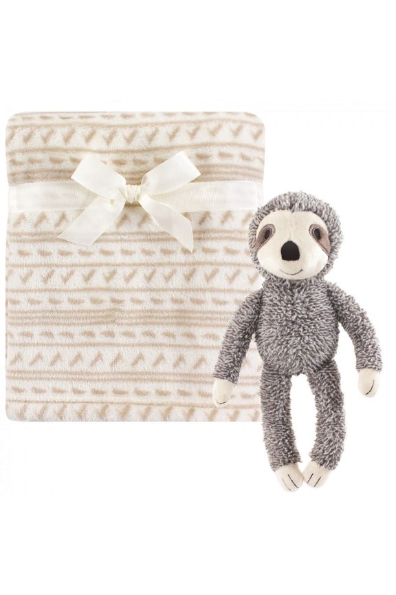 Infant Plush Blanket with Toy, Sloth, One Size