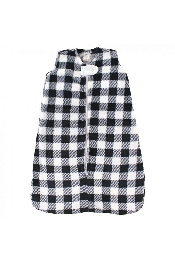 Infant Plush Sleeping Bag, Sack, Blanket, Black Plaid, 12-18 Months