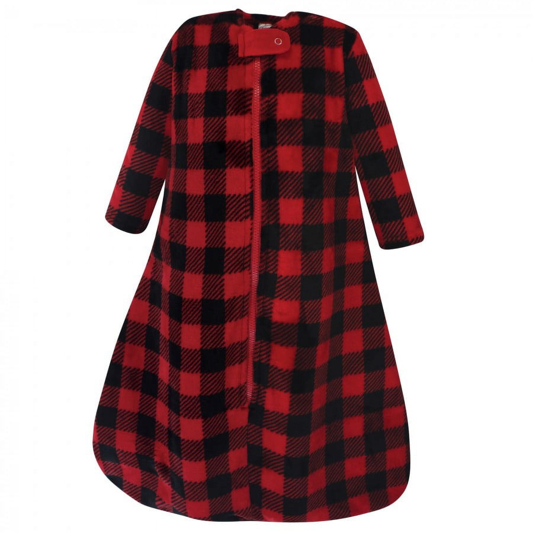 Hudson Baby Infant Plush Sleeping Bag, Sack, Blanket, Buffalo Plaid Long-Sleeve, 12-18 Months