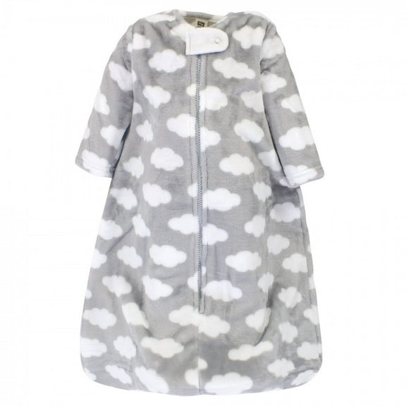 Hudson Baby Infant Plush Sleeping Bag, Sack, Blanket, Gray Clouds, 6-12 Months