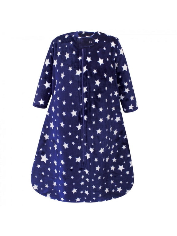 Infant Plush Sleeping Bag, Sack, Blanket, Navy Stars, 12-18 Months