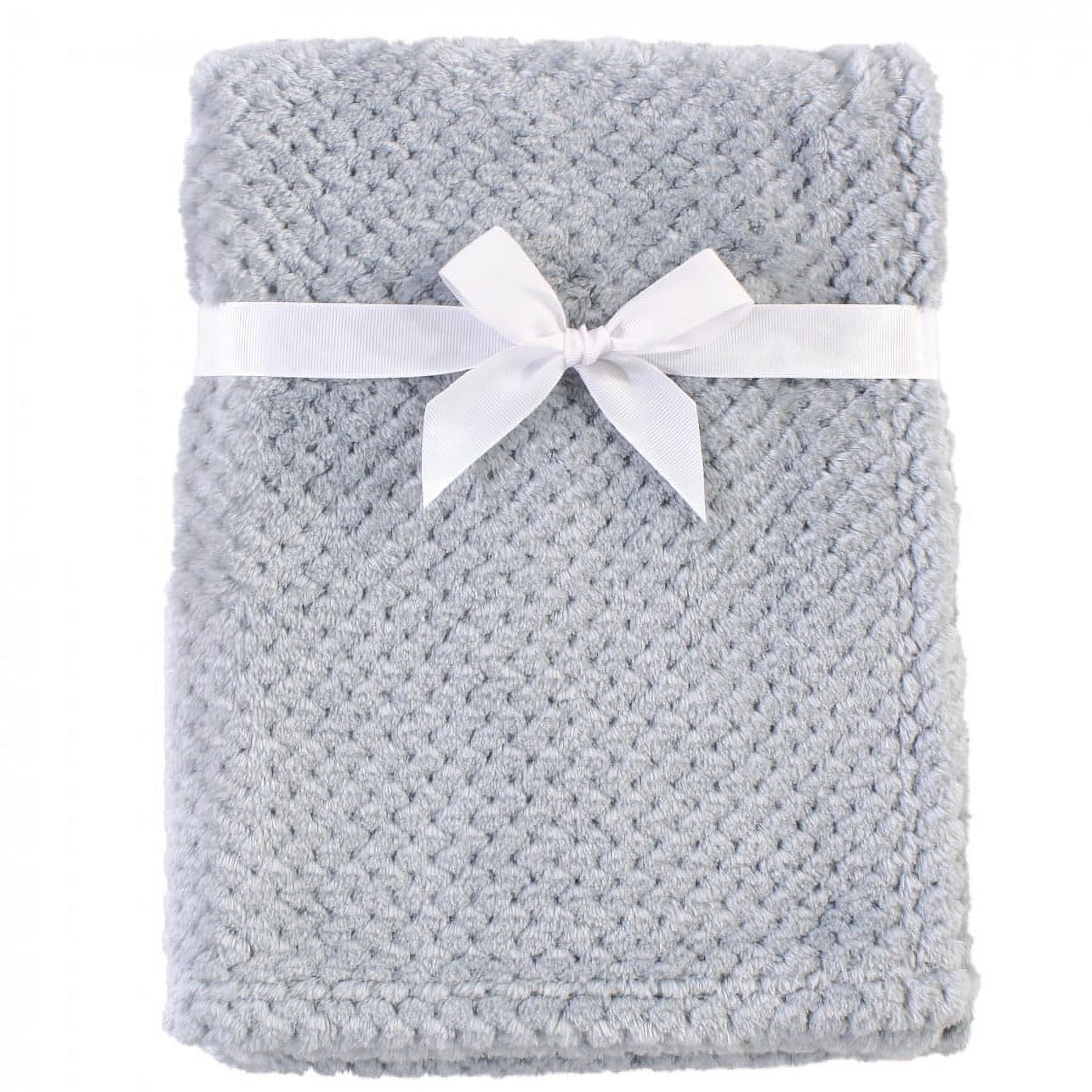 Hudson Baby Infant Plush Waffle Blanket, Gray, One Size
