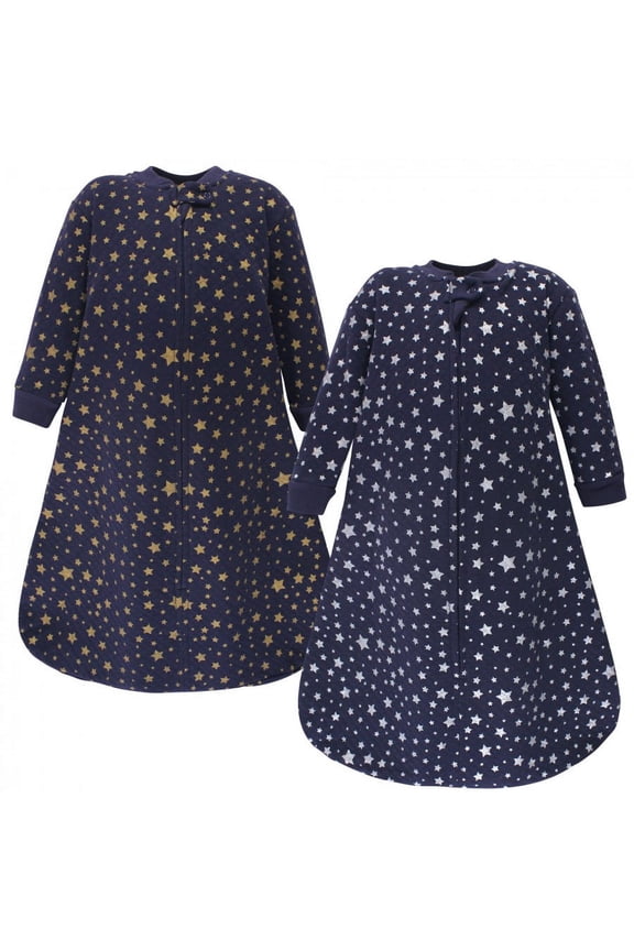 Infant Premium Quilted Long Sleeve Sleeping Bag and Wearable Blanket, Metallic Stars, 18-24 Months