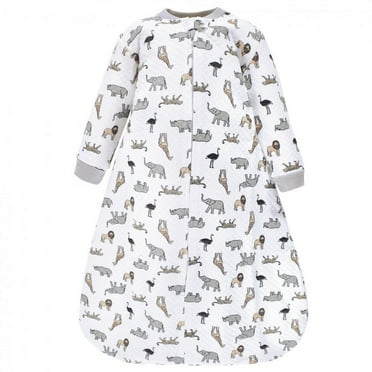 Hudson Baby Infant Premium Quilted Long Sleeve Sleeping Bag and Wearable Blanket, Neutral Safari, 18-24 Months