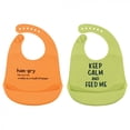 thumbnail image 1 of Hudson Baby Infant Silicone Bibs 2pk, Hangry, One Size, 1 of 3