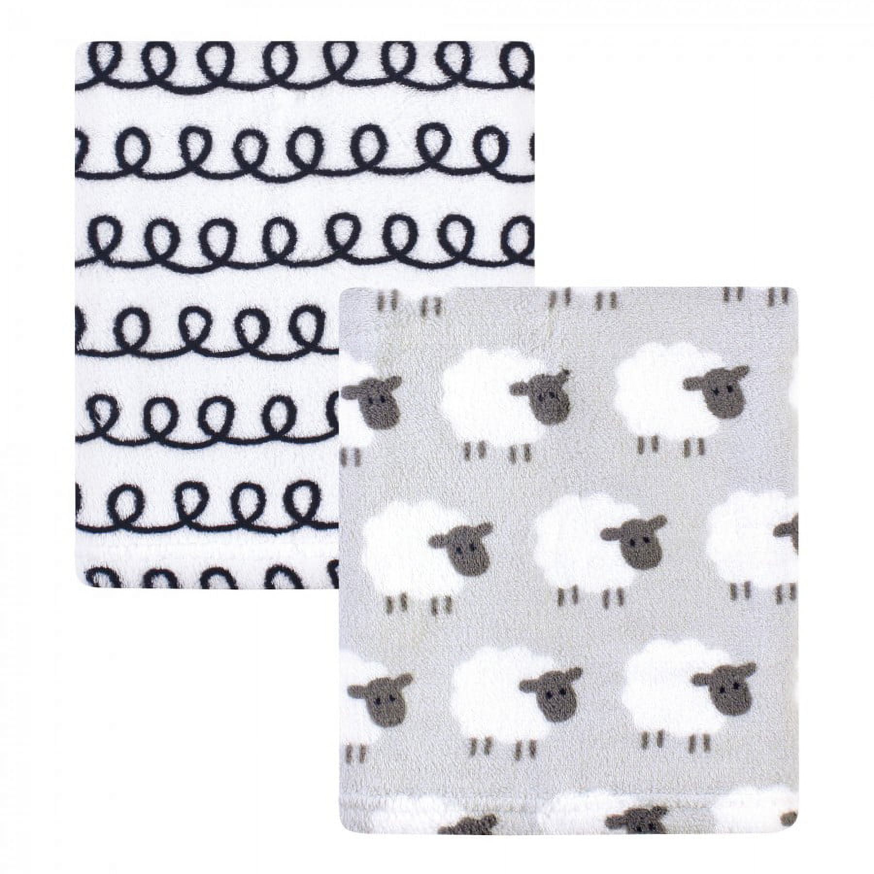 Hudson Baby Infant Silky Plush Blanket, Gray Sheep, 30x36 inches