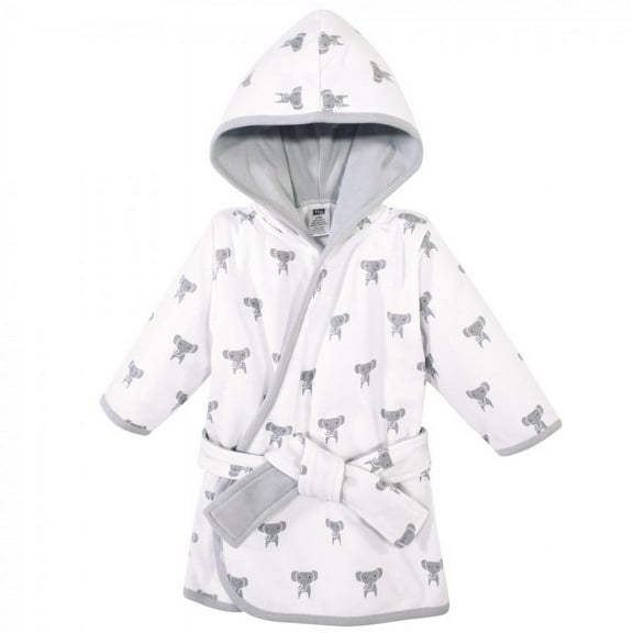 Hudson Baby Infant Unisex Cotton Rich Bathrobe, Modern Elephant, 0-9 Months