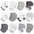 thumbnail image 1 of Hudson Baby Infant Unisex Cotton Rich Newborn and Terry Socks, Moon, 0-3 Months, 1 of 2