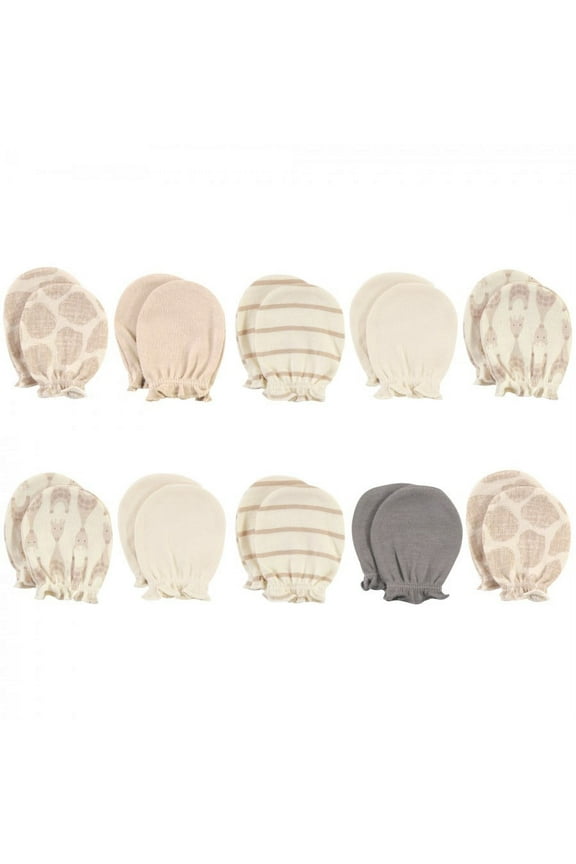 Infant Unisex Cotton Scratch Mittens, Modern Giraffe, 0-6 Months