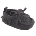 thumbnail image 1 of Hudson Baby Infant Unisex Moccasin Shoes, Charcoal, 0-6 Months, 1 of 1