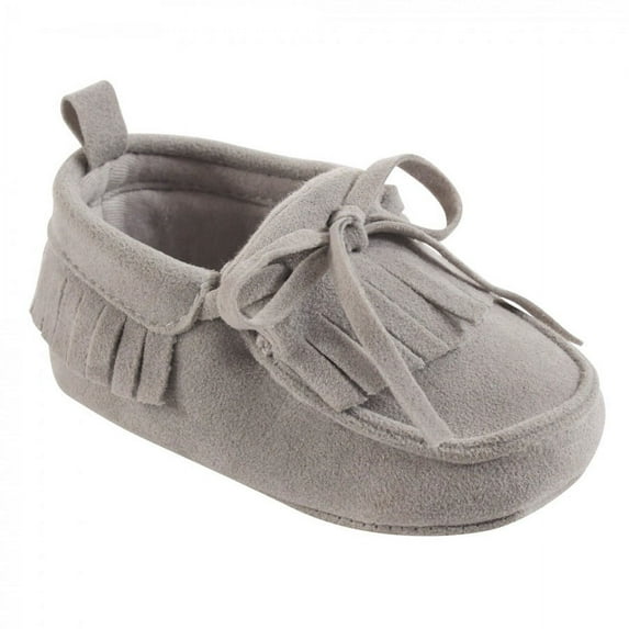 Hudson Baby Infant Unisex Moccasin Shoes, Gray, 6-12 Months