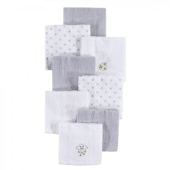Hudson Baby Infant Unisex Super Soft Cotton Washcloths, Stars, One Size