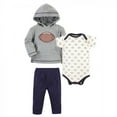 thumbnail image 1 of Hudson Baby Infant and Toddler Boy Cotton Hoodie, Bodysuit or Tee Top and Pant Set, Football Baby, 3-6 Months, 1 of 4