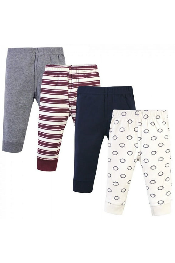 Infant and Toddler Boy Cotton Pants 4pk, Football, 2 Toddler