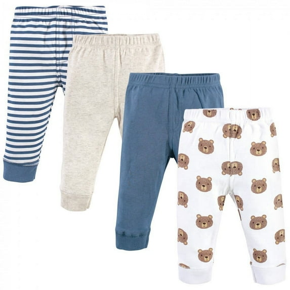 Hudson Baby Infant and Toddler Boy Cotton Pants 4pk, Little Bear, 12-18 Months