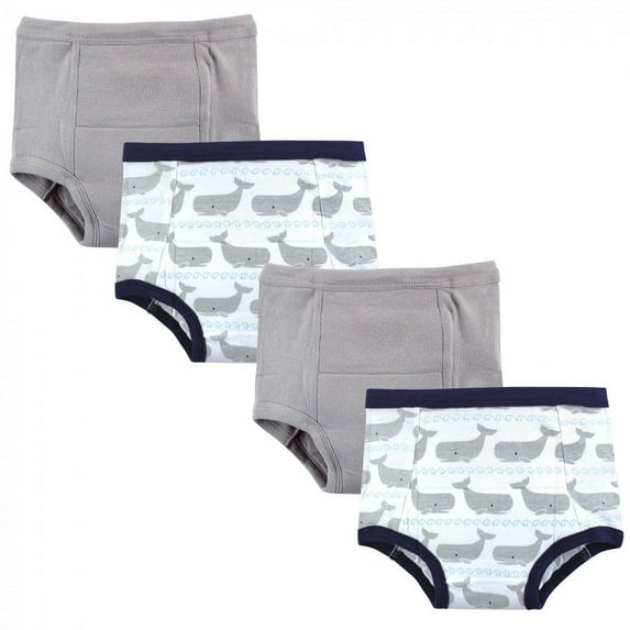 Hudson Baby Infant and Toddler Boy Cotton Training Pants, Whales, 2 Toddler