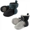 thumbnail image 1 of Hudson Baby Infant and Toddler Boy Cozy Fleece Booties 2pk, Blue Gray, 2 Toddler, 1 of 2