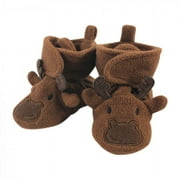 HUDSON BABY Infant and Toddler Boy Cozy Fleece Booties, Moose, 0-6 Months