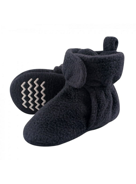 Hudson Baby Infant and Toddler Boy Cozy Fleece Booties, Navy, 12-18 Months