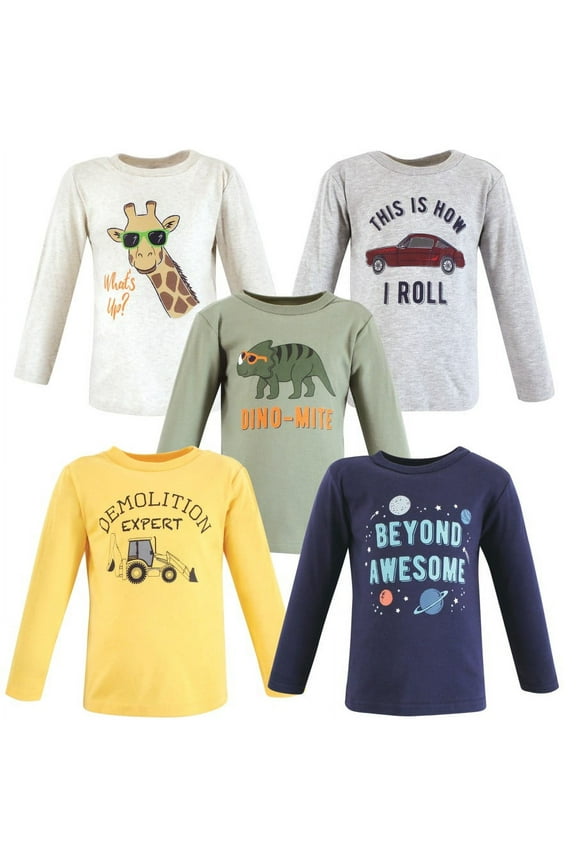 Infant and Toddler Boy Long Sleeve T-Shirts, Beyond Awesome, 12-18 Months