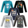 thumbnail image 1 of Hudson Baby Infant and Toddler Boy Long Sleeve T-Shirts, Dino Truck Robot, 18-24 Months, 1 of 7
