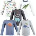 thumbnail image 1 of Hudson Baby Infant and Toddler Boy Long Sleeve T-Shirts, Dinosaur, 3 Toddler, 1 of 7