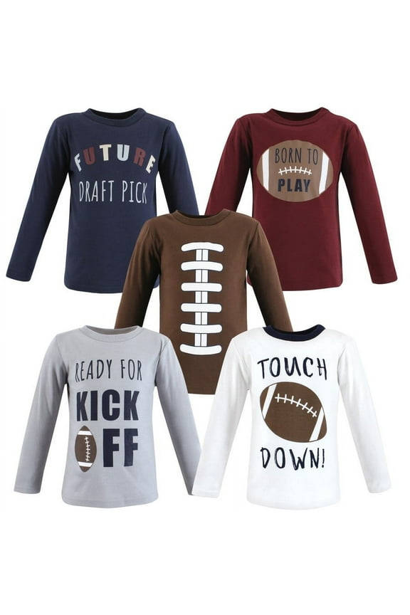 Infant and Toddler Boy Long Sleeve T-Shirts, Football, 3 Toddler