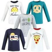 Hudson Baby Infant and Toddler Boy Long Sleeve T-Shirts, Fun Food, 12-18 Months