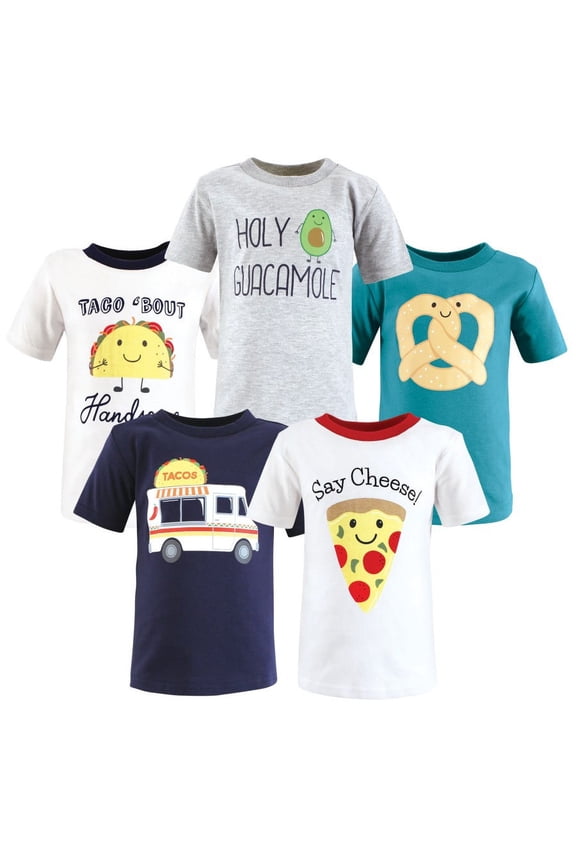 Infant and Toddler Boy Short Sleeve T-Shirts, Fun Food, 3 Toddler