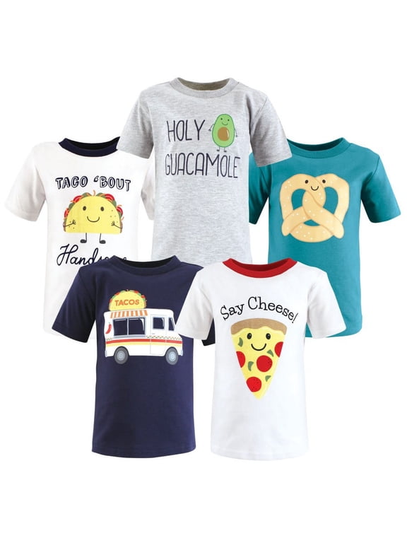 Infant and Toddler Boy Short Sleeve T-Shirts, Fun Food, 4 Toddler