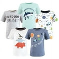 thumbnail image 1 of Hudson Baby Infant and Toddler Boy Short Sleeve T-Shirts, Solar System Shark, 3 Toddler, 1 of 7