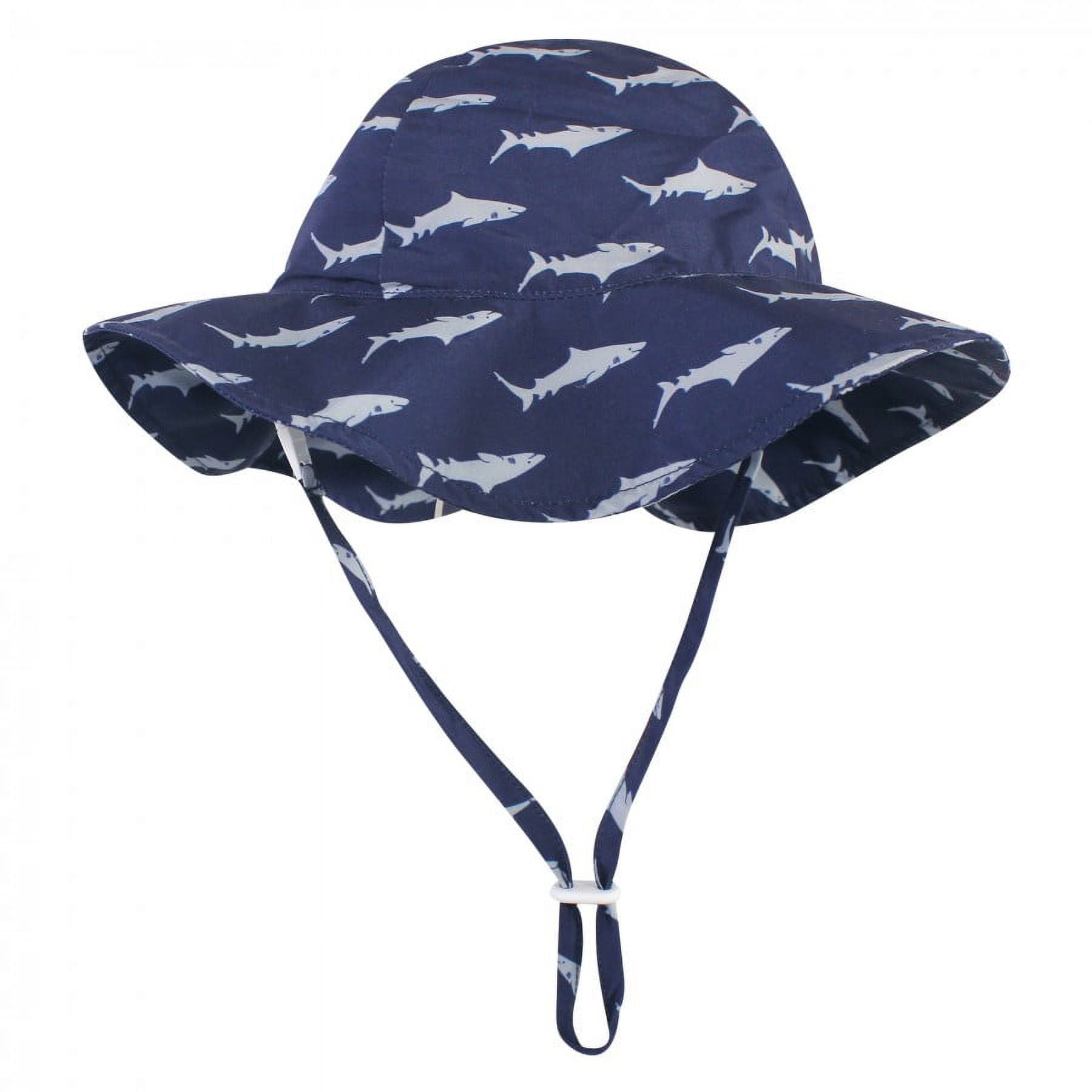 Hudson Baby Sun Protection Hat, Blue Shark 6-18 Months