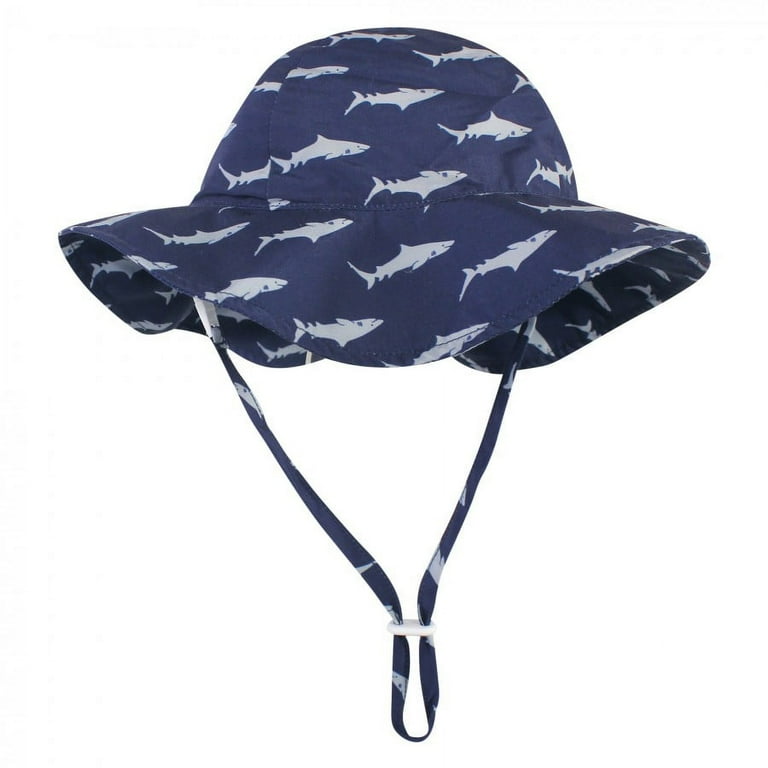 Hudson Baby Infant and Toddler Boy Sun Protection Hat, Blue