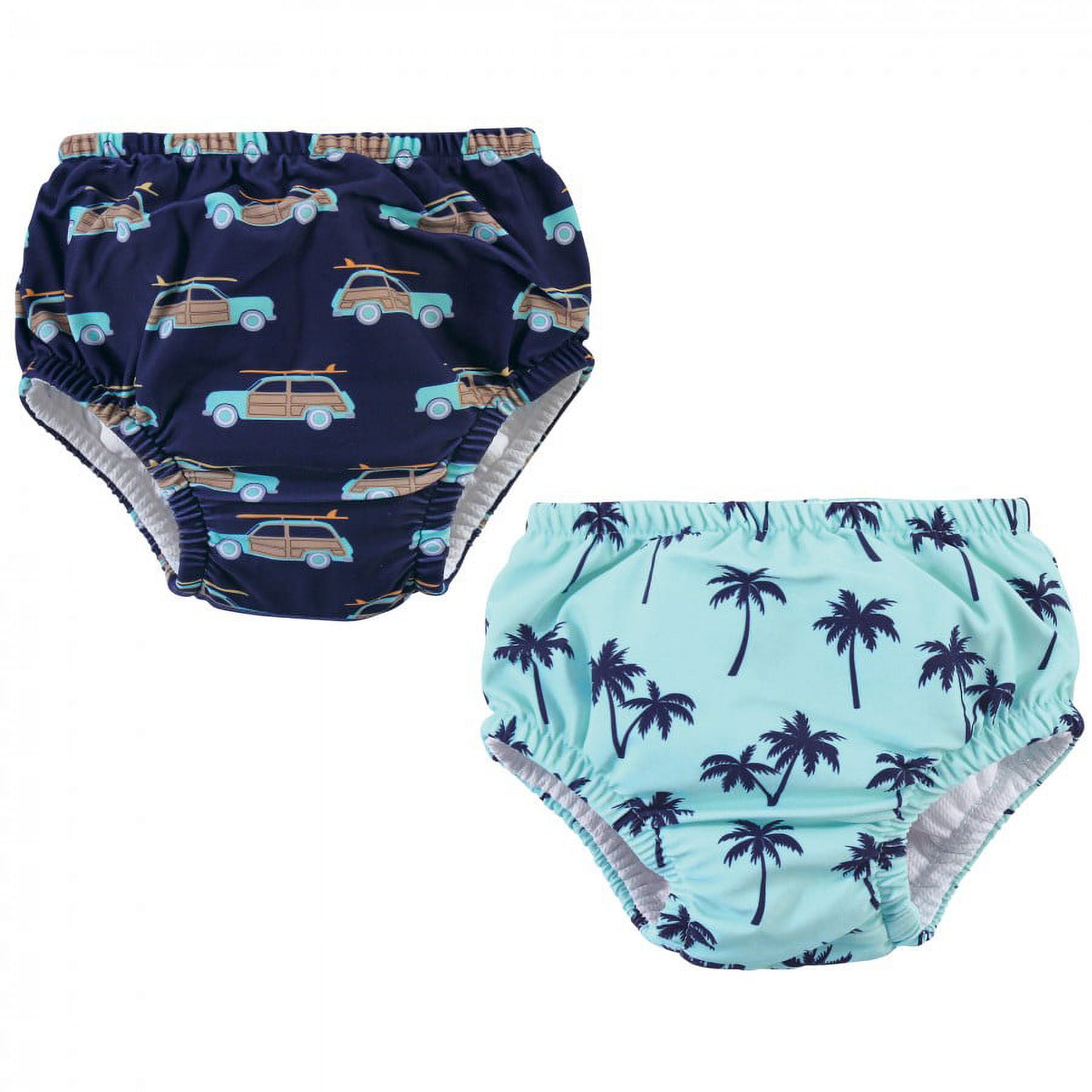 Hudson Baby Infant and Toddler Boy Swim Diapers, Palm Trees, 3 Toddler