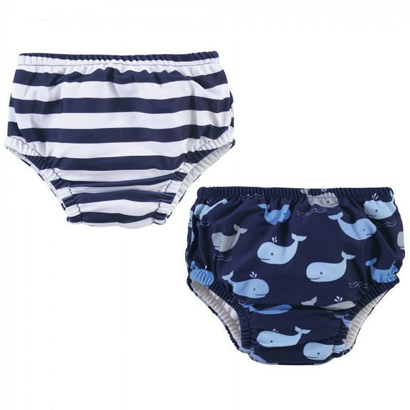 Hudson Baby Infant and Toddler Boy Swim Diapers, Whales, 6-12 Months
