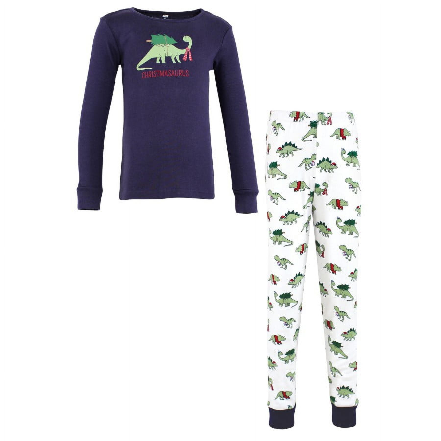 Hudson Baby Infant and Toddler Cotton Pajama Set, Christmasaurus, 18-24 Months